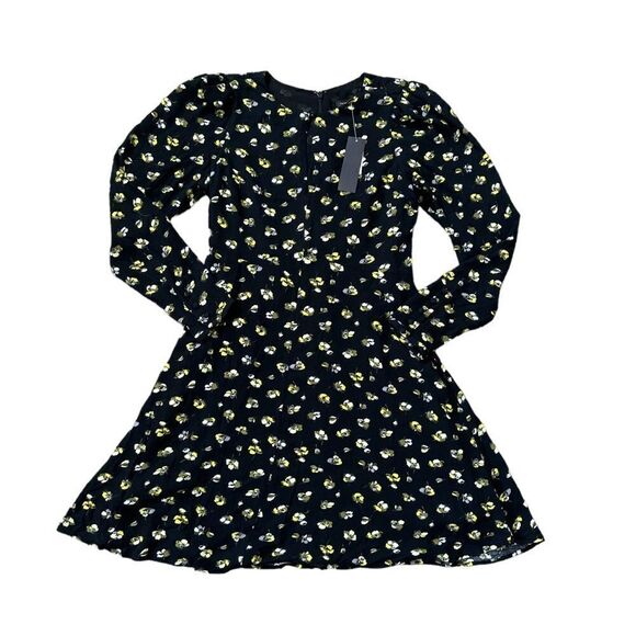 Banana Republic Puff Sleeve Floral Mini Dress Size 4 NWT - Picture 1 of 9
